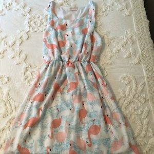 ModCloth Flamingo Print A- Line Dress